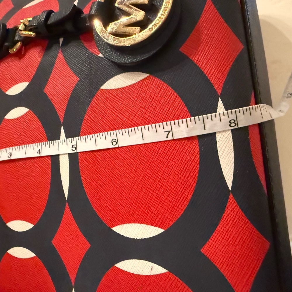 Michael Kors Red and Navy Geometric Tote ECC - Picture 14 of 14